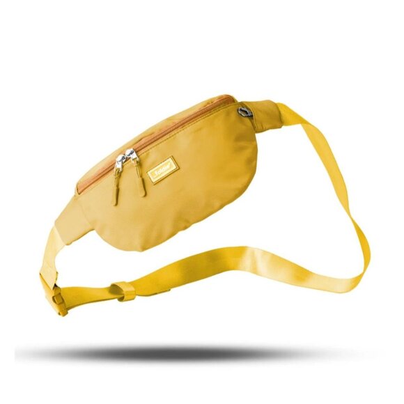 Foldie Yellow Adjustable Belt Bag With Multiple Zippered Compartments - Picture 1 of 4